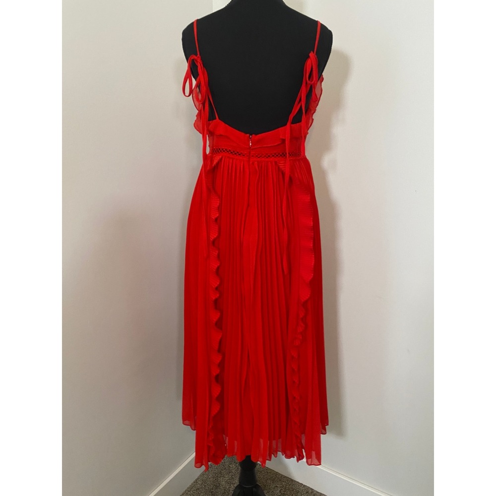 Lulu's Red Ruffle Midi Dress - Picture 4 of 15